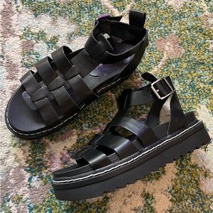 Madden Girl Black Chunky Platform Sandals